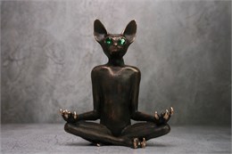 Кот йог в позе лотоса м-200026752